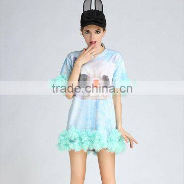 Kitten Printed Dress Chiffon Dress Sublimation Print Dress photo-3