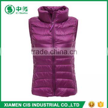 New Arrival Winter Ultralight Thin Stand Collar Women Duck Down Vest photo-5