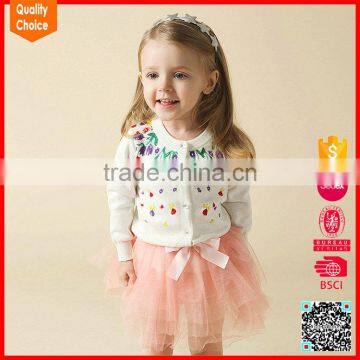 New style fashion high quality knitting pattern girl baby cardigan