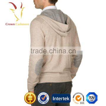 High Quality Men Cashmere Zip Hooded Sweater photo-2
