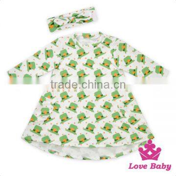 Super Cute Children Clothing Long SLeeve Fox Pattern Printed With Packet A-line Baby Girl Dress With Headband photo-2