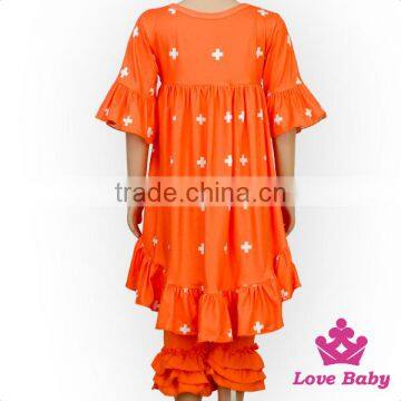 2017 New Design Children Clothing Girl Dress Long Front Long Behind Printed Panda Ruffle Boutique Playsuit Baby Frock Designs photo-6