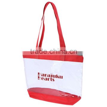 Clear Tote Bag - NFL security approved, made of clear vinyl with 600 Denier polyester base and handles and comes with your logo.