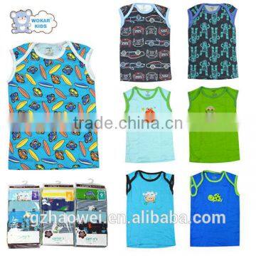2016 Wholesale Spring and Summer Baby Boy's T Shirts Cheap OEM Baby Vest