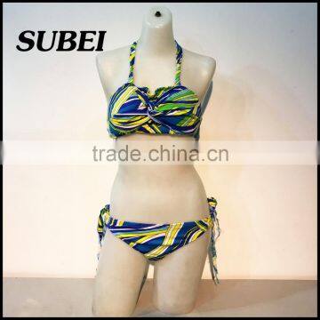 Lace Halter Swimsuit Sexy Split Swimsuit Thong Bikini Beach photo-3