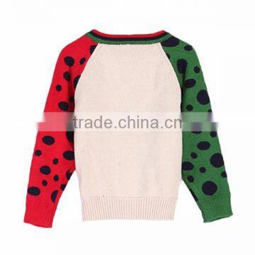 High Quality Contrast Color Cable Knit Boy's V-neck Cardigan Sweater photo-4