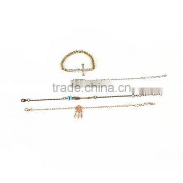 Jewelry Set/Bracelets Set Gold Plated Black Arrow Dreamcatcher Clear Rhinestone photo-2