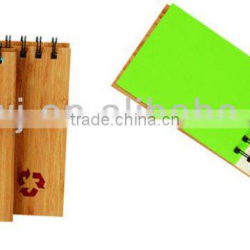 Bamboo wood cover spiral notebook A7 70grams 60sheets recycle paper cutout any shape withut pen