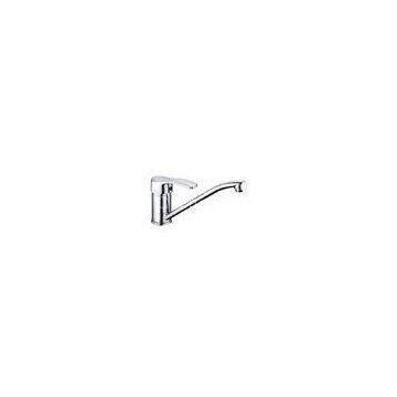 Contemporary Chormed Wavy Handle Kitchen Sink Mixer Taps / Kitchen Faucets for Sink