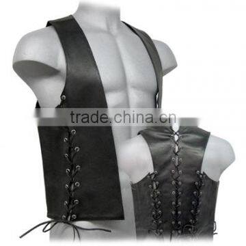 Men's Basic Leather Motorcycle Vest