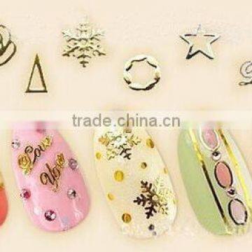 New Fashion 3D Design Nail Art Beauty Different Metallic Studs Gold & Silver Stud 3D Metal Studs Decorations Accessories