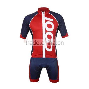 Sublimation printing quick dry moisture wicking short sleeve cycling jersey cycling short