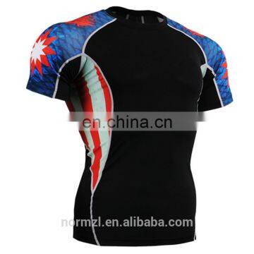 Wholesale youth half sleeve compression shirts for men