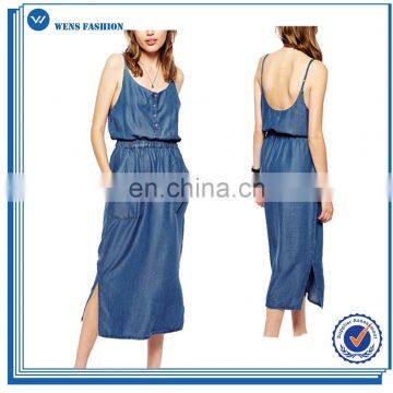 New Design Demin Cami Long Dress