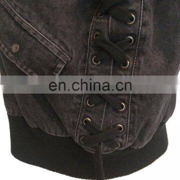 Factory OEM Padding Sherpa Collar Denim Jacket Women Wholesale photo-6