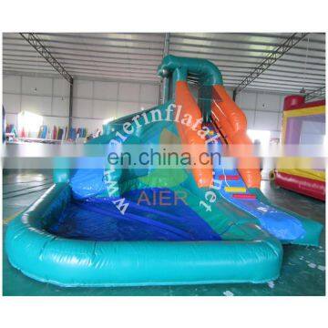 Mini inflatable water slide with swimming pool