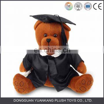 Uniform stuffed graduation teddy bear plush doll toy for ceremony gifts with glasses