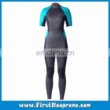 Factory Custom 2/3MM Neoprene CR Rubber Women Short Sleeve Full Surfing Wetsuits