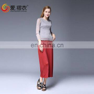 Popular Indian Women Casual Pants Wide Leg Trousers With Elastic Band photo-5