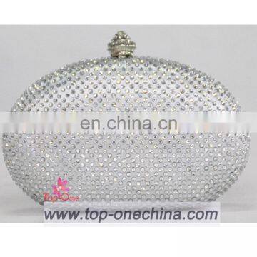 White Beads shining evening clutch bags //high quality factory clutch bags for wholesale