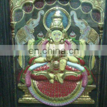 Thanjore Painting GajaLakshmi original Gold work excellent craftsmanship