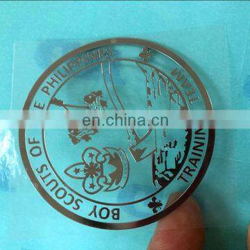 0.1mm Metallic glossy silver round sticker