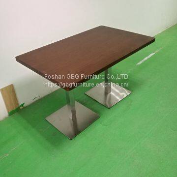 Quality Modern Rectangular Restaurant Table With Solid Wood Table Top in Walnut photo-2