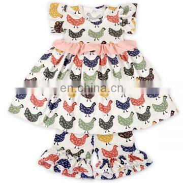 Floral Remake Baby Girls Clothing Kids Unique Boutique Ruffled Capri Sets Persnikety Summer Outfit photo-3