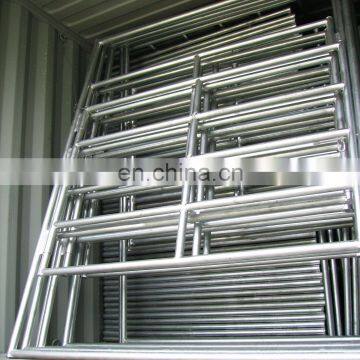 Cattle fence and field guard rail made of galvanized steel tubing or steel pipe with powder coated surface