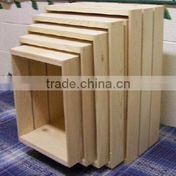 Natural color solid varnished wooden crates,wood shipping crate