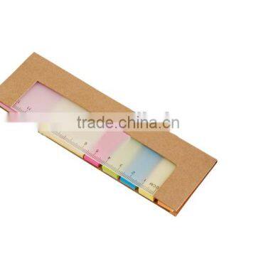 Kraft paper cover sticky notes with ruler