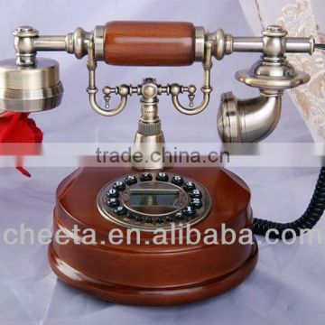 wood desk telephone