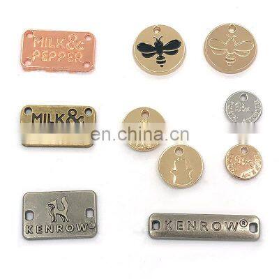 Hot selling engraved small logo tag custom metal pendant charm jewelry tag necklace underwear