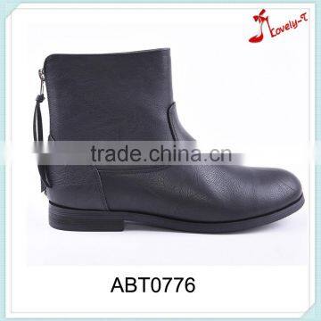 New designs back zipper classic comfort splicing flat heel dancing boots for women