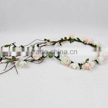New Design Mori Girl Hiar Artificial Flower Wreath For Wedding photo-5