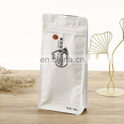 Matt Black Custom Printing Flat Bottom Aluminum Foil Coffee Bags With Valve