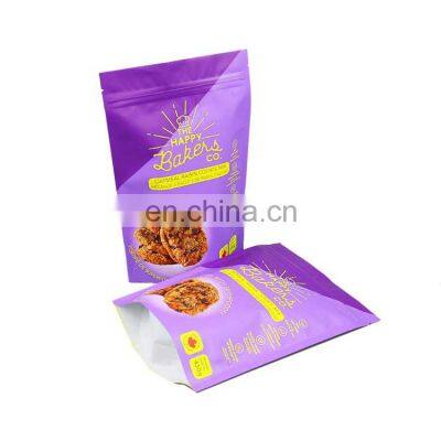 Free Sample Custom Printing Stand up Dried Food Packaging Pouches Zip Lock Plastic Bags for Cookie Biscuit