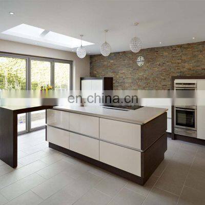 Modern mdf marble top design wall hanging kitchen cabinet units