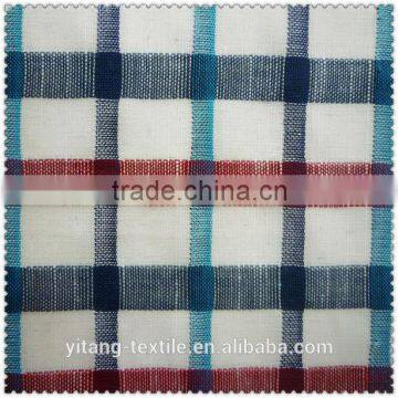 Hot sale check linen shirt fabric