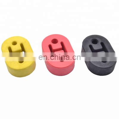 Universal Poly Urethane Adjustable Muffler Exhaust Hanger 2/4 Holes Pipe Yellow/Black/Red/Blue Muffler Hanger Lug Pad