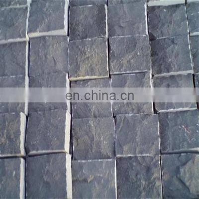 Natural black stone paving stone patio parking