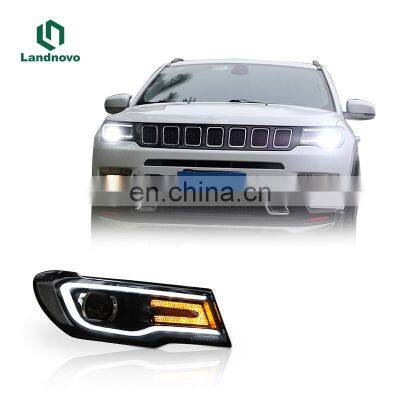 Landnovo Auto Body Parts Best Quality LED Head Lamp for Jeep Compass 2017-2021 Dynamic Led Headlight