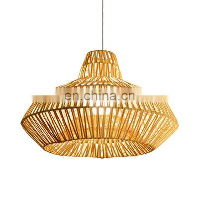 Hot sale Wicker Rustic Pendant Lamp Handwoven Rattan Lamp Shade Japanese Style Decorative Ceiling Lights decor high quality