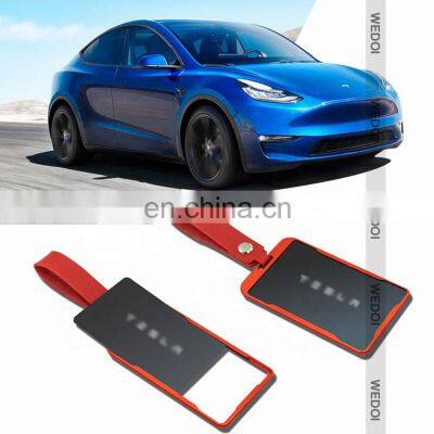 Zinc Alloy  Car Key Case For Tesla Model 3 Y Key Chain NFC Card Holder Key Card Case Remote Control Protection Accessories