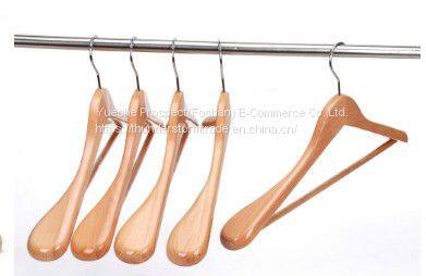 Natural Wide Shoulder Wooden Coat Hanger Rack for Display