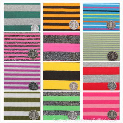 A Large Number of Stock Knitted Cotton Spandex Striped T-shirt Fabric is Supplied All Year Round photo-2