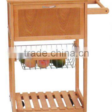 Pine Kitchen Trolley W/ Tile Top