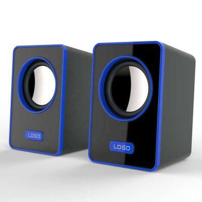 6W Wholesale Clear Stereo Sound Speakers for Home Theatre Output Power 3.5mm Audio 2.0 USB Gaming PC Laptop Speaker