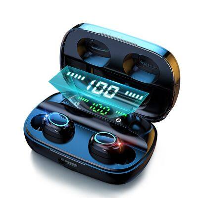 S11 TWS Earbuds high bass ipx8 waterproof headphone wireless with LED Display 3500mAh Power Bank