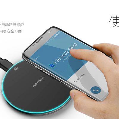 18W wireless charger base for smartphones Zinc alloy frame Acrylic mirror material 6mm auto disconnect charging sensor